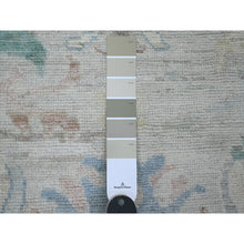 Load image into Gallery viewer, 3&#39;1&quot;x10&#39; Pastel Gray, Pure Wool, Afghan Angora Oushak with Soft Color Leaf Design, Hand Knotted, Natural Dyes, Runner, Oriental Rug FWR539580