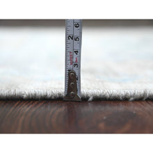 Load image into Gallery viewer, 3&#39;1&quot;x10&#39; Pastel Gray, Pure Wool, Afghan Angora Oushak with Soft Color Leaf Design, Hand Knotted, Natural Dyes, Runner, Oriental Rug FWR539580