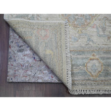 Load image into Gallery viewer, 2&#39;10&quot;x15&#39;9&quot; Chiffon White, Hand Knotted, Afghan Angora Oushak With Geometric Leaf Design, Vegetable Dyes, 100% Wool, Xl Runner, Oriental Rug FWR539604