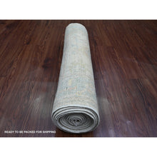 Load image into Gallery viewer, 2&#39;10&quot;x15&#39;9&quot; Chiffon White, Hand Knotted, Afghan Angora Oushak With Geometric Leaf Design, Vegetable Dyes, 100% Wool, Xl Runner, Oriental Rug FWR539604