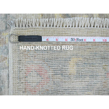 Load image into Gallery viewer, 2&#39;10&quot;x15&#39;9&quot; Chiffon White, Hand Knotted, Afghan Angora Oushak With Geometric Leaf Design, Vegetable Dyes, 100% Wool, Xl Runner, Oriental Rug FWR539604