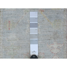 Load image into Gallery viewer, Stone Blue, 100% Wool, Afghan Angora Oushak With All Over Leaf Design, Vegetable Dyes, Hand Knotted, Xl Runner, Oriental Rug FWR539610