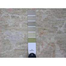 Load image into Gallery viewer, 2&#39;9&quot;x10&#39; Reseda Green, Afghan Angora Oushak with All Over Leaf Design, Vegetable Dyes, 100% Wool, Hand Knotted, Runner, Oriental Rug FWR539622