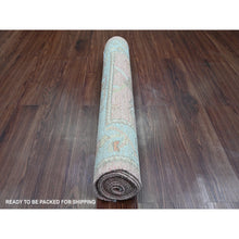 Load image into Gallery viewer, 2&#39;9&quot;x9&#39;7&quot; Rouge Pink, Afghan Angora Oushak with All Over Vines Design, Vegetable Dyes, Hand Knotted, 100% Wool, Runner, Oriental Rug FWR539634