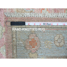 Load image into Gallery viewer, 2&#39;9&quot;x9&#39;7&quot; Rouge Pink, Afghan Angora Oushak with All Over Vines Design, Vegetable Dyes, Hand Knotted, 100% Wool, Runner, Oriental Rug FWR539634