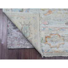 Load image into Gallery viewer, 3&#39;1&quot;x10&#39; Misty Gray, Hand Knotted, Afghan Angora Oushak with Soft Color Leaf Design, 100% Wool, Veggie Dyes, Runner, Oriental Rug FWR539640