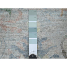 Load image into Gallery viewer, 3&#39;1&quot;x10&#39; Misty Gray, Hand Knotted, Afghan Angora Oushak with Soft Color Leaf Design, 100% Wool, Veggie Dyes, Runner, Oriental Rug FWR539640