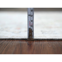 Load image into Gallery viewer, 3&#39;x22&#39;5&quot; Bone White, Afghan Angora Oushak with All Over Leaf Design, Vegetable Dyes, 100% Wool, Hand Knotted, XL Runner, Oriental Rug FWR539664