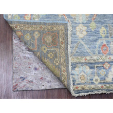 Load image into Gallery viewer, 2&#39;9&quot;x9&#39;9&quot; Aegean Blue, Hand Knotted, Afghan Angora Oushak with All Over Leaf Design, Veggie Dyes, 100% Wool, Runner, Oriental Rug FWR539670