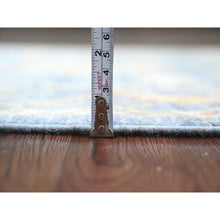 Load image into Gallery viewer, 2&#39;9&quot;x9&#39;9&quot; Aegean Blue, Hand Knotted, Afghan Angora Oushak with All Over Leaf Design, Veggie Dyes, 100% Wool, Runner, Oriental Rug FWR539670