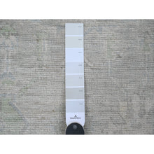 Load image into Gallery viewer, 2&#39;9&quot;x9&#39;7&quot; Pastel Gray, Afghan Angora Oushak With All Over Leaf Design, Vegetable Dyes, Hand Knotted, 100% Wool, Runner, Oriental Rug FWR539676