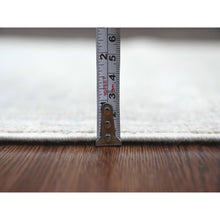 Load image into Gallery viewer, 2&#39;9&quot;x9&#39;7&quot; Pastel Gray, Afghan Angora Oushak With All Over Leaf Design, Vegetable Dyes, Hand Knotted, 100% Wool, Runner, Oriental Rug FWR539676