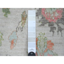 Load image into Gallery viewer, 3&#39;x6&#39; Cotton White, Afghan Angora Oushak With Colorful Leaf Design, Veggie Dyes, Hand Knotted, Pure Wool, Runner, Oriental Rug FWR539694