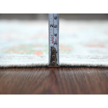 Load image into Gallery viewer, 3&#39;x6&#39; Cotton White, Afghan Angora Oushak With Colorful Leaf Design, Veggie Dyes, Hand Knotted, Pure Wool, Runner, Oriental Rug FWR539694