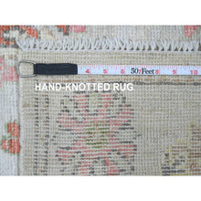Load image into Gallery viewer, 3&#39;x6&#39; Cotton White, Afghan Angora Oushak With Colorful Leaf Design, Veggie Dyes, Hand Knotted, Pure Wool, Runner, Oriental Rug FWR539694