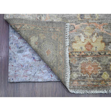 Load image into Gallery viewer, 3&#39;2&quot;x23&#39;7&quot; Cedar Brown, Hand Knotted, Afghan Angora Oushak With All Over Leaf Design, Vegetable Dyes, 100% Wool, Xl Runner, Oriental Rug FWR539700