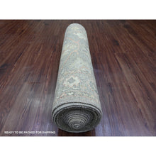 Load image into Gallery viewer, 3&#39;2&quot;x23&#39;7&quot; Cedar Brown, Hand Knotted, Afghan Angora Oushak With All Over Leaf Design, Vegetable Dyes, 100% Wool, Xl Runner, Oriental Rug FWR539700