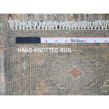 Load image into Gallery viewer, 3&#39;2&quot;x23&#39;7&quot; Cedar Brown, Hand Knotted, Afghan Angora Oushak With All Over Leaf Design, Vegetable Dyes, 100% Wool, Xl Runner, Oriental Rug FWR539700