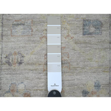 Load image into Gallery viewer, 2&#39;8&quot;x5&#39;7&quot; Oyster Gray, Afghan Angora Oushak With All Over Leaf Design, Vegetable Dyes, Pure Wool, Hand Knotted, Short Runner, Oriental Rug FWR539730