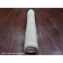 Load image into Gallery viewer, 2&#39;8&quot;x5&#39;7&quot; Oyster Gray, Afghan Angora Oushak With All Over Leaf Design, Vegetable Dyes, Pure Wool, Hand Knotted, Short Runner, Oriental Rug FWR539730