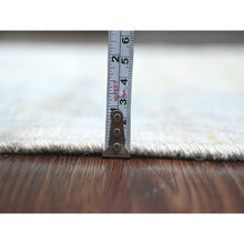 Load image into Gallery viewer, 2&#39;8&quot;x5&#39;7&quot; Oyster Gray, Afghan Angora Oushak With All Over Leaf Design, Vegetable Dyes, Pure Wool, Hand Knotted, Short Runner, Oriental Rug FWR539730