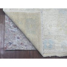 Load image into Gallery viewer, 2&#39;7&quot;x9&#39;10&quot; Cotton White, Afghan Angora Oushak With All Over Leaf Design, Natural Dyes, Hand Knotted, 100% Wool, Runner, Oriental Rug FWR539742