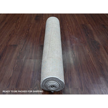 Load image into Gallery viewer, 2&#39;7&quot;x9&#39;10&quot; Cotton White, Afghan Angora Oushak with All Over Leaf Design, Natural Dyes, Hand Knotted, 100% Wool, Runner, Oriental Rug FWR539742