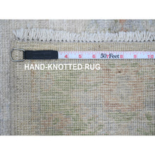Load image into Gallery viewer, 2&#39;8&quot;x8&#39; Bone White, Afghan Angora Oushak With Large Leaf Design, Veggie Dyes, 100% Wool, Hand Knotted, Runner, Oriental Rug FWR539748
