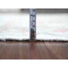 Load image into Gallery viewer, 2&#39;9&quot;x8&#39; Pastel Gray, Afghan Angora Oushak With Colorful Leaf Design, Natural Dyes, Hand Knotted, 100% Wool, Runner, Oriental Rug FWR539778