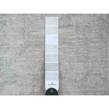 Load image into Gallery viewer, 2&#39;8&quot;x9&#39;7&quot; Battleship Gray, Hand Knotted, Afghan Angora Oushak With All Over Leaf Design, Natural Dyes, 100% Wool, Runner, Oriental Rug FWR539784