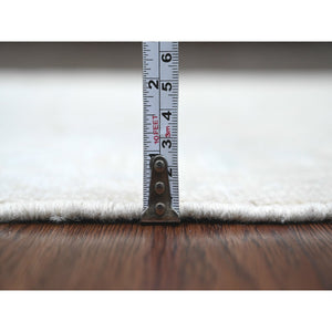 2'8"x9'7" Battleship Gray, Hand Knotted, Afghan Angora Oushak with All Over Leaf Design, Natural Dyes, 100% Wool, Runner, Oriental Rug FWR539784