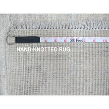 Load image into Gallery viewer, 2&#39;8&quot;x9&#39;7&quot; Battleship Gray, Hand Knotted, Afghan Angora Oushak with All Over Leaf Design, Natural Dyes, 100% Wool, Runner, Oriental Rug FWR539784