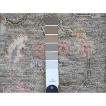 Load image into Gallery viewer, 2&#39;10&quot;x11&#39;10&quot; Faded Brown, Hand Knotted, Afghan Angora Oushak With Floral Pattern, Vegetable Dyes, 100% Wool, Runner, Oriental Rug FWR539802