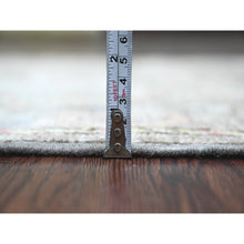 Load image into Gallery viewer, 2&#39;10&quot;x11&#39;10&quot; Faded Brown, Hand Knotted, Afghan Angora Oushak With Floral Pattern, Vegetable Dyes, 100% Wool, Runner, Oriental Rug FWR539802