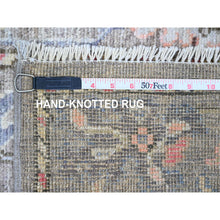 Load image into Gallery viewer, 2&#39;10&quot;x11&#39;10&quot; Faded Brown, Hand Knotted, Afghan Angora Oushak With Floral Pattern, Vegetable Dyes, 100% Wool, Runner, Oriental Rug FWR539802