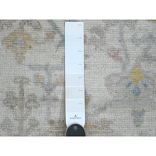 Load image into Gallery viewer, 2&#39;9&quot;x9&#39;5&quot; Chiffon White, Afghan Angora Oushak With Soft Color Leaf Design, Vegetable Dyes, 100% Wool, Hand Knotted, Runner, Oriental Rug FWR539814