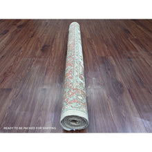 Load image into Gallery viewer, 4&#39;8&quot;x6&#39;3&quot; Oyster White, Peshawar with Heriz All Over Design, Hand Knotted, Densely Woven, Aryana Collection, High Mountain Wool, Vegetable Dyes, Oriental Rug FWR539820