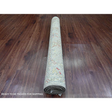 Load image into Gallery viewer, 3&#39;10&quot;x5&#39;9&quot; Stone Gray, Hand Knotted, Peshawar with Bijar Garus Design, Aryana Collection, Vegetable Dyes, High Mountain Wool, Densely Woven, Oriental Rug FWR539826