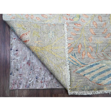 Load image into Gallery viewer, 4&#39;x15&#39;9&quot; Misty Gray, Soft Wool, Afghan Peshawar With Birds Of Paradise Design, Hand Knotted, Vegetable Dyes, Xl Runner, Oriental Rug FWR539862