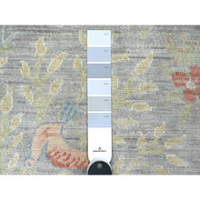 Load image into Gallery viewer, 4&#39;x15&#39;9&quot; Misty Gray, Soft Wool, Afghan Peshawar With Birds Of Paradise Design, Hand Knotted, Vegetable Dyes, Xl Runner, Oriental Rug FWR539862