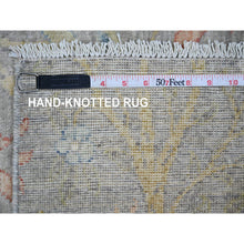 Load image into Gallery viewer, 4&#39;x15&#39;9&quot; Misty Gray, Soft Wool, Afghan Peshawar With Birds Of Paradise Design, Hand Knotted, Vegetable Dyes, Xl Runner, Oriental Rug FWR539862