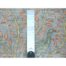 Load image into Gallery viewer, 4&#39;x10&#39;2&quot; Medium Gray, Afghan Peshawar with Birds of Paradise Design, Hand Knotted, Soft Wool, Vegetable Dyes, Wide Runner, Oriental Rug FWR539874