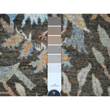 Load image into Gallery viewer, 6&#39;x6&#39; Dim Gray, Afghan Peshawar, Tree of Life, Birds of Paradise Design, Hand Knotted, Vegetable Dyes, 100% Wool, Round, Oriental Rug FWR539892