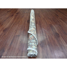 Load image into Gallery viewer, 6&#39;x6&#39; Dim Gray, Afghan Peshawar, Tree of Life, Birds of Paradise Design, Hand Knotted, Vegetable Dyes, 100% Wool, Round, Oriental Rug FWR539892