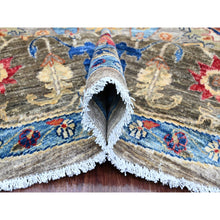 Load image into Gallery viewer, 10&#39;x10&#39; Cloud Gray, Peshawar With Ziegler Mahal Design, Hand Knotted, High Mountain Wool, Densely Woven, Round, Oriental Rug FWR539904