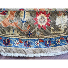Load image into Gallery viewer, 10&#39;x10&#39; Cloud Gray, Peshawar With Ziegler Mahal Design, Hand Knotted, High Mountain Wool, Densely Woven, Round, Oriental Rug FWR539904