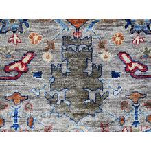 Load image into Gallery viewer, 10&#39;x10&#39; Cloud Gray, Peshawar With Ziegler Mahal Design, Hand Knotted, High Mountain Wool, Densely Woven, Round, Oriental Rug FWR539904