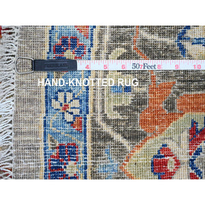 10'x10' Cloud Gray, Peshawar with Ziegler Mahal Design, Hand Knotted, High Mountain Wool, Densely Woven, Round, Oriental Rug FWR539904
