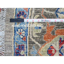 Load image into Gallery viewer, 10&#39;x10&#39; Cloud Gray, Peshawar With Ziegler Mahal Design, Hand Knotted, High Mountain Wool, Densely Woven, Round, Oriental Rug FWR539904