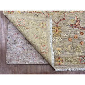 3'x11'8" Dark Vanilla Brown, Peshawar With Bijar Garus Design, High Mountain Wool, Hand Knotted, Vegetable Dyes, Densely Woven, Runner, Oriental Rug FWR539940